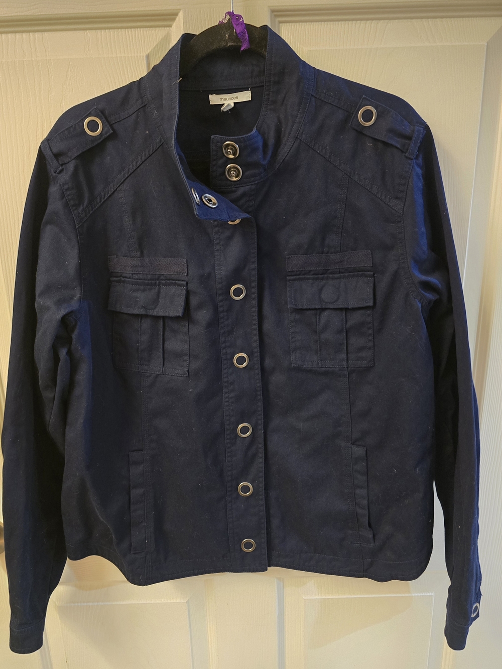 Maurices Navy Utility Jacket with Grommet Details